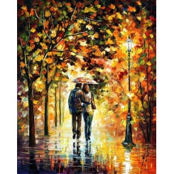 فروش تابلو نقاشی رنگ روغن پاییز عاشقانه