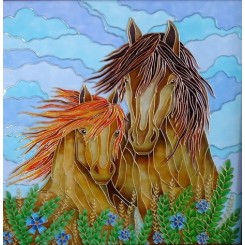 فروش تابلو نقاشی روی شیشه (ویترای) اسب